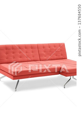 Red couch with a white frame 137684550