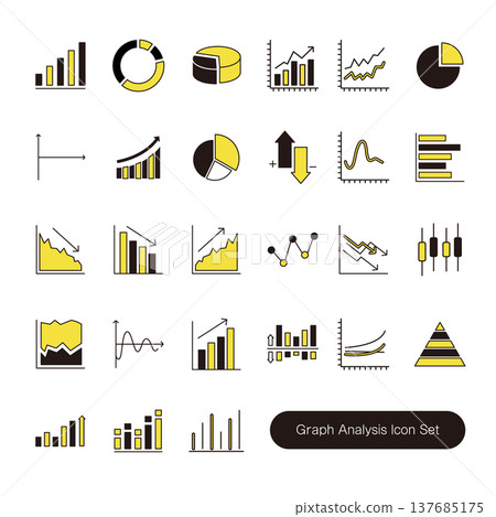 Graph and chart icon set Graph and chart icon set 137685175