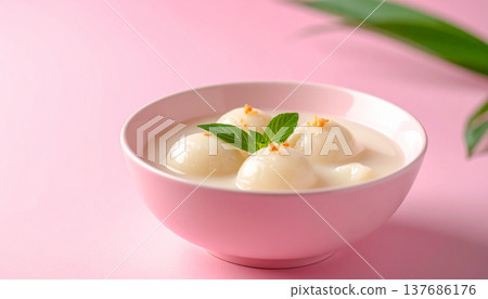 Minimal Cream Soup Presentation with Elegant Styling 137686176