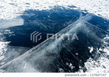 Transparency of river ice. Transparency of river ice. 137687147