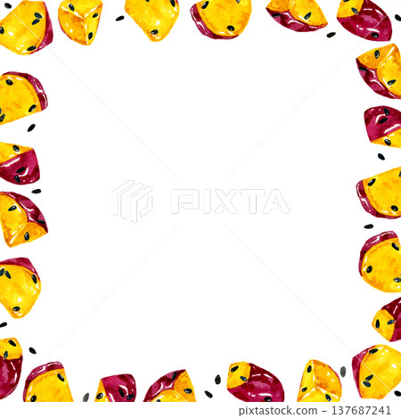 Candied Sweet Potato Frame - Hand-drawn Watercolor Illustration Background Material Candied Sweet Potato Frame - Hand-drawn Watercolor Illustration Background Material 137687241