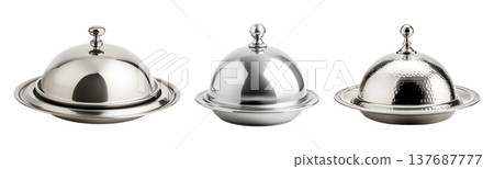 Three Silver Cloche Dome Collection 137687777