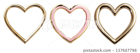 Metallic Heart Frame Set Metallic Heart Frame Set 137687798