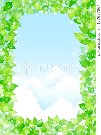 Fresh fresh green frame background 137687864