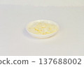 Sliced new onions on a white background 137688002