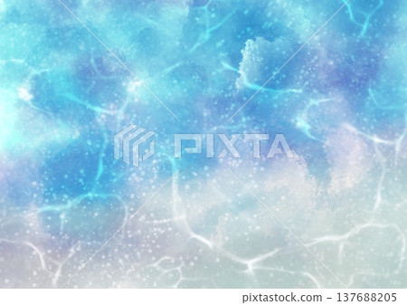 Mysterious watercolor background illustration of the sea 137688205