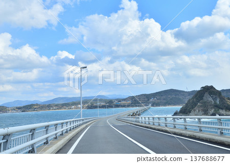 Tsunoshima Bridge, Tsunoshima Island, Toyohoku-cho, Shimonoseki City, Yamaguchi Prefecture Tsunoshima Bridge, Tsunoshima Island, Toyohoku-cho, Shimonoseki City, Yamaguchi Prefecture 137688677