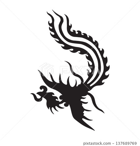 chinese phoenix silhouette chinese phoenix silhouette 137689769