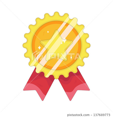 Illustration of gold badge Illustration of gold badge 137689773