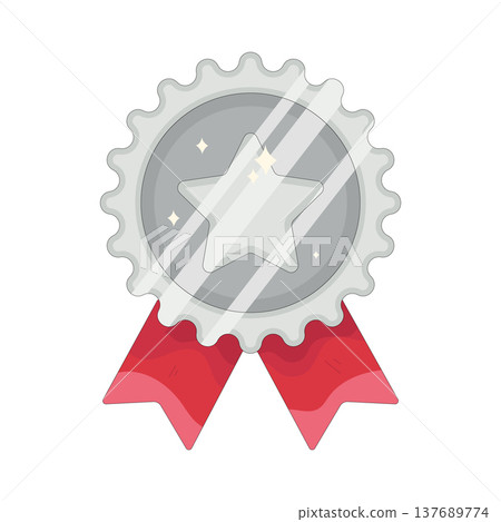 Illustration of silver badge 137689774