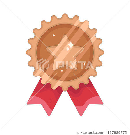 Illustration of bronze badge Illustration of bronze badge 137689775