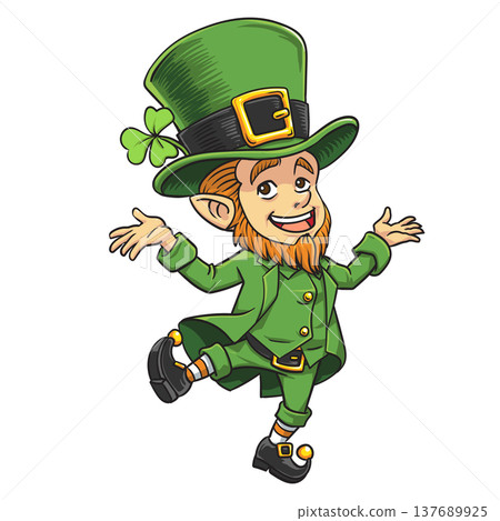 Cartoon leprechaun on saint patrick day 137689925