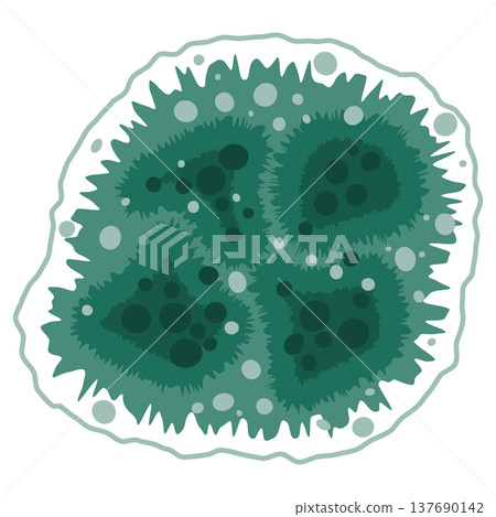 Green mold fungus growth illustration Green mold fungus growth illustration 137690142