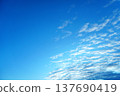 A gradient of blue sky and flowing clouds (morning sky) 137690419