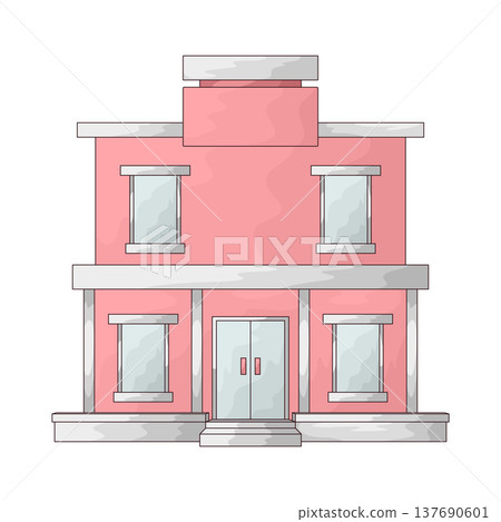 Illustration of Hotel building Illustration of Hotel building 137690601