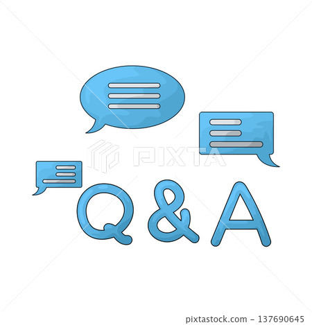 Illustration of Q&A or discussion 137690645