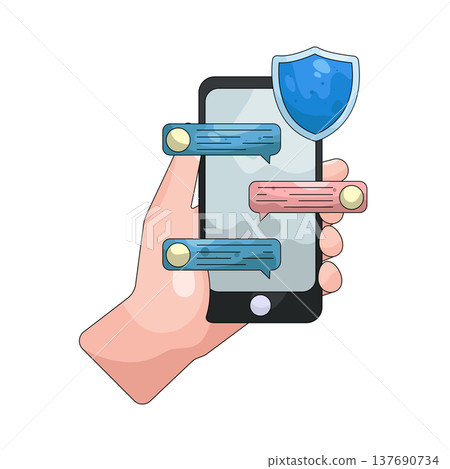 Illustration of Secure chat 137690734