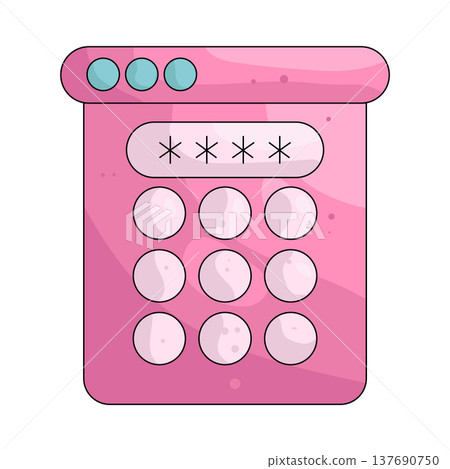 Illustration of Pin code Illustration of Pin code 137690750