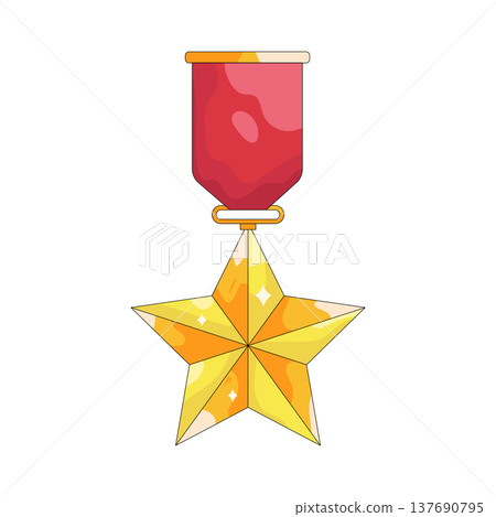 Illustration of star medal Illustration of star medal 137690795