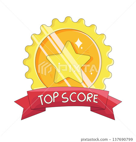 Illustration of top score badge Illustration of top score badge 137690799