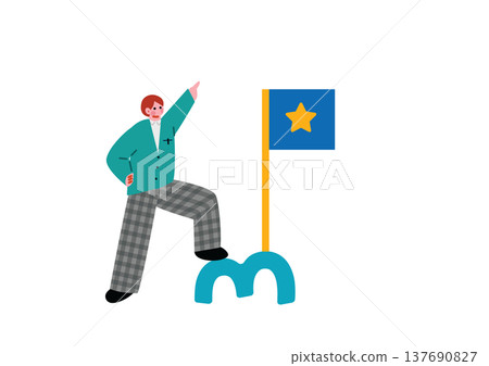 一位成功的高中男生的插圖 137690827