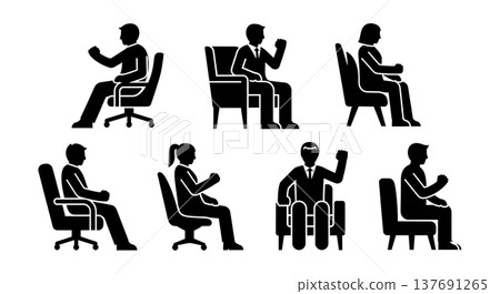 Black Solid Blood Donor Silhouettes Set of Six on White Background Black Solid Blood Donor Silhouettes Set of Six on White Background 137691265