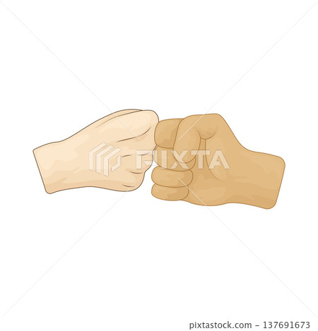 Illustration of Fist Bump Illustration of Fist Bump 137691673