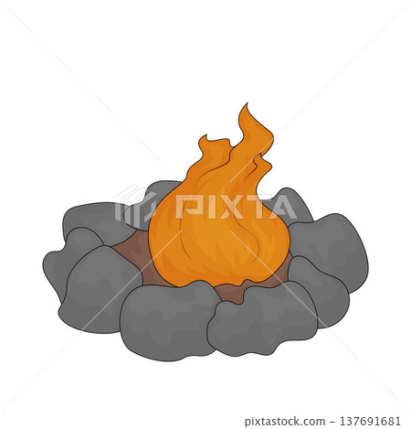 Illustration of Campfire Illustration of Campfire 137691681