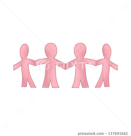 Illustration of Paper Chain People Illustration of Paper Chain People 137691682