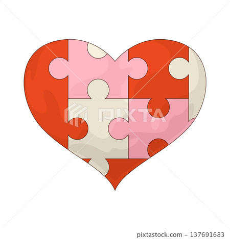 Illustration of Puzzle Heart Illustration of Puzzle Heart 137691683