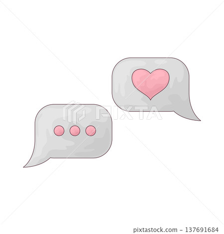 Illustration of Love Chat Bubble Illustration of Love Chat Bubble 137691684