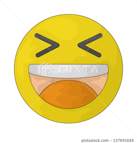 Illustration of Laughter Emoji 137691688