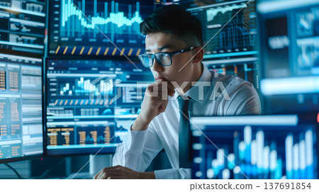 Technology Analyst Digital Invesment, A technology analyst analyzing digital 137691854