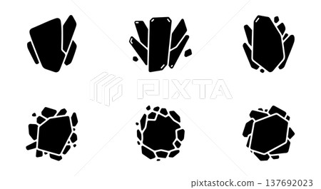 Black Solid Abstract Smoke Vapor Silhouettes Set of Six on White Background Black Solid Abstract Smoke Vapor Silhouettes Set of Six on White Background 137692023