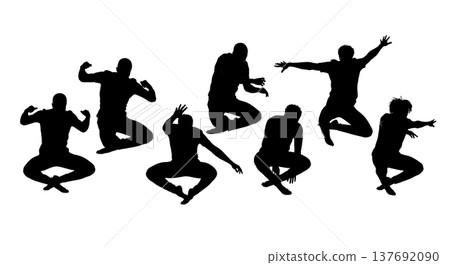 Black Solid African Modern Silhouettes Set of Six on White Background Black Solid African Modern Silhouettes Set of Six on White Background 137692090