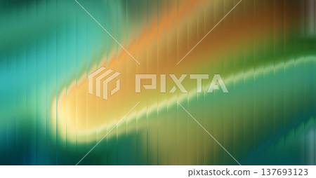 Abstract teal orange ribbed glass wave texture background with glowing gradient light. 137693123