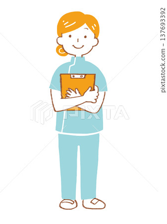 護士手持文件的插圖 137693392