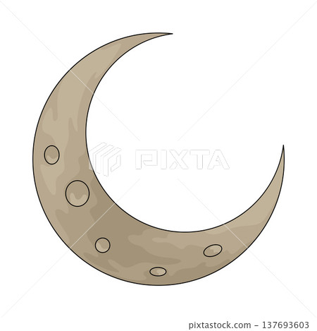 Illustration of Crescent Moon Illustration of Crescent Moon 137693603