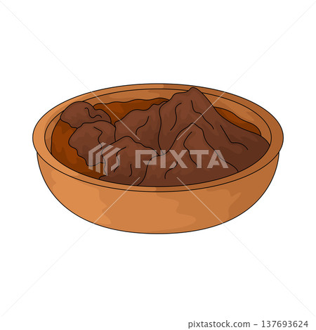 Illustration of indonesian food rendang Illustration of indonesian food rendang 137693624