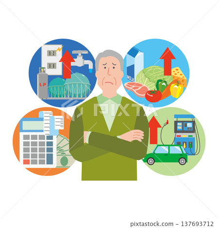 Elderly men struggling with rising prices 137693712