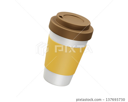 Paper coffee Cup illustration 3d Paper coffee Cup illustration 3d 137693730