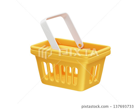Shopping basket icon illustration render 3d Shopping basket icon illustration render 3d 137693733