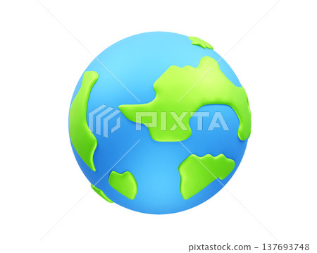World globe with stand 3d vector icon illustration 3d render 137693748