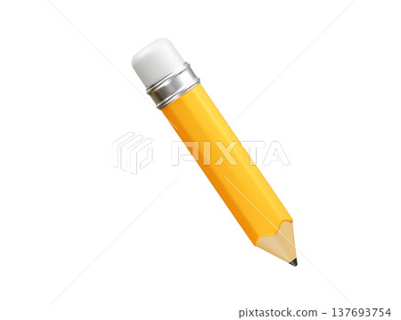 Pencil icon illustration 3d rendering 137693754