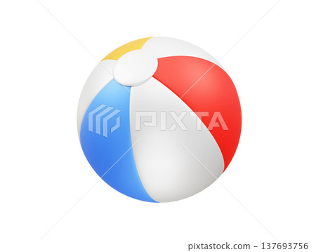 Beach ball icon illustration 3d render Beach ball icon illustration 3d render 137693756