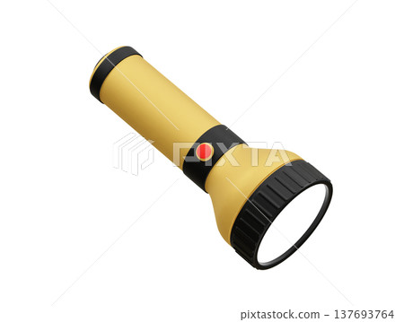 Flashlight icon 3d render. Torch light icon 137693764