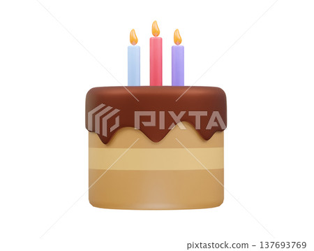 Birthday cake icon illustration rendering 3d Birthday cake icon illustration rendering 3d 137693769