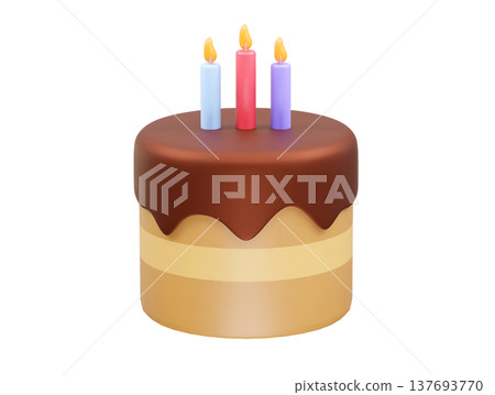 Birthday cake 3d rendering icon Birthday cake 3d rendering icon 137693770