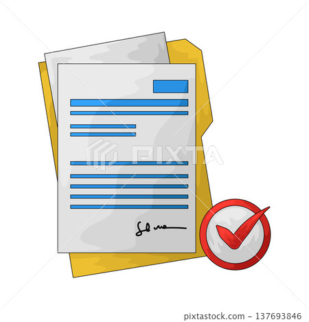 Illustration of Document Approve Illustration of Document Approve 137693846