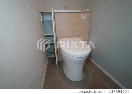 新建房屋中乾淨整潔的衛生間，儲物空間充足。 137693904